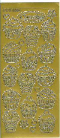 Billede: cupcakes, guld stickers