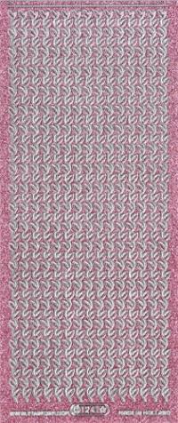 Billede: bladkant pink/sølv glimmer stickers