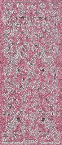 Billede: snørkler pink/sølv glimmer stickers