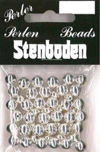 Billede: voksperle 8 mm sølv, ca. 50 stk.
