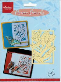 Billede: flower stencils rose ee3439, marianne design