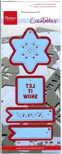 Billede: skære/prægeskabelon let it snow LRO187, marianne design, tilbud, førpris kr. 97,- nupirs