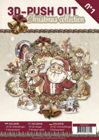 Billede: Bog med 8 ark med 3D udstansninger, 3 stk. pr. ark samt 8 ark matchende designpapir, Christmas collection