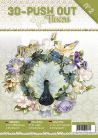 Billede: Bog med 8 ark med 3D udstansninger, 3 stk. pr. ark samt 8 ark matchende designpapir, Flowers