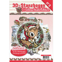 Billede: Bog med 8 ark med 3D udstansninger, 3 stk. pr. ark samt 8 ark matchende designpapir, Christmas