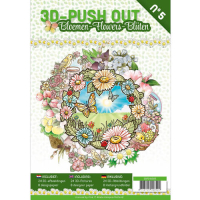 Billede: Bog med 8 ark med 3D udstansninger, 3 stk. pr. ark samt 8 ark matchende designpapir, Bloemen,-Flowers-Blüten