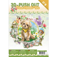 Billede: Bog med 8 ark med 3D udstansninger, 3 stk. pr. ark samt 8 ark matchende designpapir, Dieren-Animals-Tiere