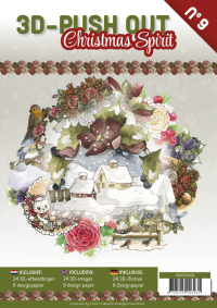 Billede: Bog med 8 ark med 3D udstansninger, 3 stk. pr. ark samt 8 ark matchende designpapir, Christmas Spirit
