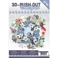 Billede: Bog med 8 ark med 3D udstansninger, 3 stk. pr. ark samt 8 ark matchende designpapir, Winter Flowers