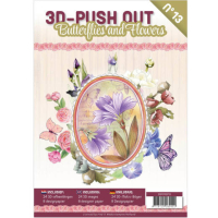 Billede: Bog med 8 ark med 3D udstansninger, 3 stk. pr. ark samt 8 ark matchende designpapir, Butterflies and Flowers