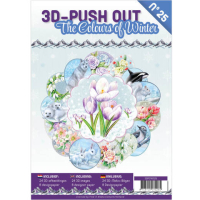 Billede: Bog med 8 ark med 3D udstansninger, 3 stk. pr. ark samt 8 ark matchende designpapir, The Colours of Winter