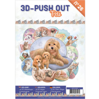 Billede: Bog med 8 ark med 3D udstansninger, 3 stk. pr. ark samt 8 ark matchende designpapir, Pets