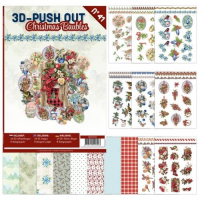 Billede: Bog med 8 ark med 3D udstansninger, 3 stk. pr. ark samt 8 ark matchende designpapir, Christmas Baubles, nr. 41