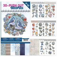 Billede: Bog med 8 ark med 3D udstansninger, 3 stk. pr. ark samt 8 ark matchende designpapir, White Time, nr. 42