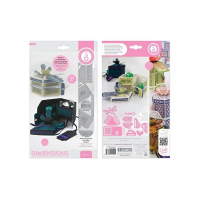 Billede: skæreskabelon æske i rudefacon med guldsmedelåg, Dimensions tiered boxes die set Dainty dragonfly, Tonic Studios, 4102E