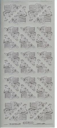 Billede: sølvhjørne stickers 845