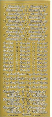 Billede: miniskrift jul, guld stickers