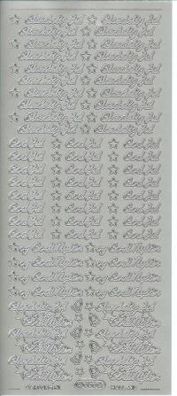 Billede: miniskrift jul, sølv stickers