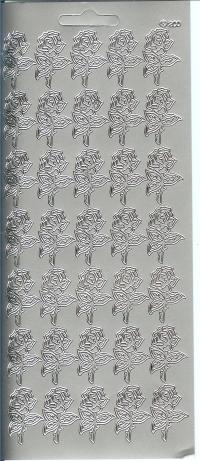 Billede: rose sølv, stickers