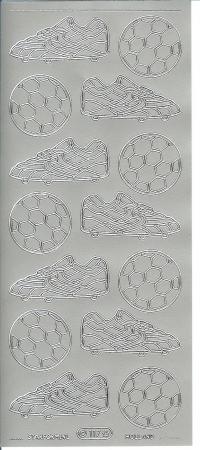 Billede: fodbold og støvle sølv, stickers