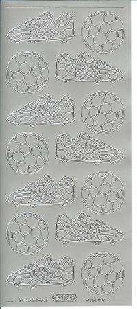 Billede: fodbold og støvle sølv, stickers