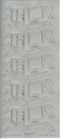 Billede: computer sølv, stickers