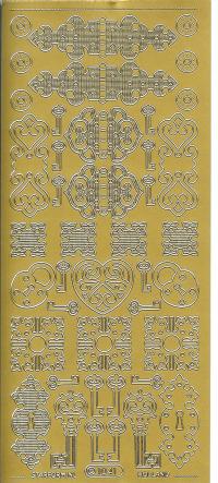Billede: nøgler og huller guld, stickers