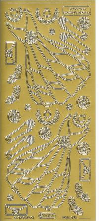 Billede: festkjole, guld stickers