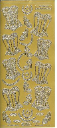 Billede: corsage, guld stickers