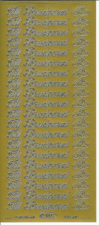 Billede: svensk Till Brudparet, guld stickers