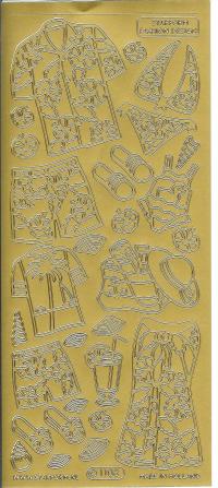 Billede: stranddress, guld stickers