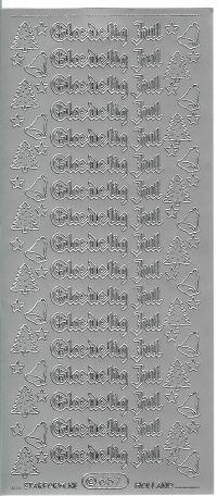 Billede: glædelig jul, sølv stickers
