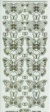 Billede: sommerfugle, guldglimmer stickers
