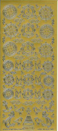 Billede: maritime ting, guld stickers
