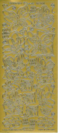 Billede: sommerfugle, guld stickers