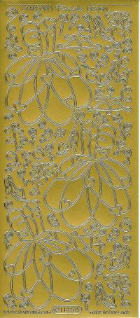 Billede: festkjole, guld stickers
