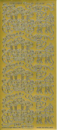 Billede: bryllupskaret, guld stickers