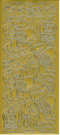 Billede: brudepar guld stickers