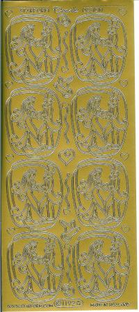 Billede: brudepar guld stickers