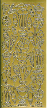 Billede: isdesserter guld stickers