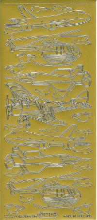 Billede: flyvemaskiner guld stickers