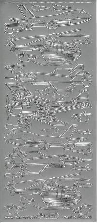 Billede: flyvemaskiner sølv stickers
