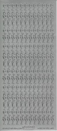 Billede: glædelig jul, sølv stickers