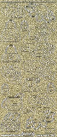 Billede: damehatte guld/sølv glimmer stickers
