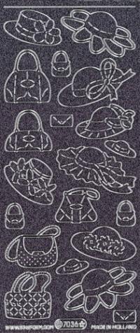 Billede: damehatte sort/sølv glimmer stickers