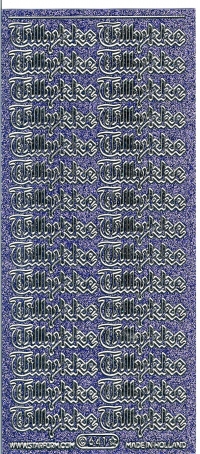 Billede: tillykke lilla/sølv glimmer stickers