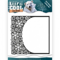 Billede: skæreskabelon firkantet ramme med isblomster og snekrystaller i den ene side, AMY DESIGN DIE ADD10159, 13x13cm