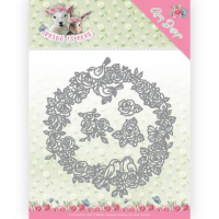 Billede: skæreskabelon en krans af roser og fugle, AMY DESIGN DIE ADD10166, 12,1x12,8cm