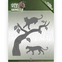 Billede: skæreskabelon leopard/tiger og en træstamme, AMY DESIGN DIE ADD10175, 10,5x11,5cm