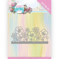 Billede: skæreskabelon blomsterbort, der ikke skæres fra forneden, AMY DESIGN DIE, Flower Border, ADD10240, 12,5x12,5cm